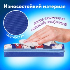 Пенал ЮНЛАНДИЯ, 1 отделение, полиэстер, "Football", синий, 19х4х6 см, 270270 - фото 14