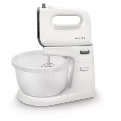 Миксер PHILIPS HR3745/00 на подставке 450 Вт, 5 скоростей, 2 венчика, 2 крюка для теста, чаша, белый Миксер PHILIPS HR3745/00 на подставке 450 Вт, 5 скоростей, 2 венчика, 2 крюка для теста, чаша, белый - фото 3