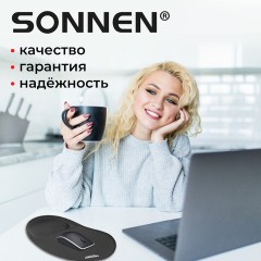 Коврик для мыши с подушкой под запястье SONNEN, полиуретан + лайкра, 250х220х20мм, черный, 513299 Коврик для мыши с подушкой под запястье SONNEN, полиуретан + лайкра, 250х220х20мм, черный, 513299 - фото 11