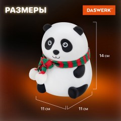 Ночник силиконовый LED "Панда" 106x112x136 мм, белый свет/RGB, таймер, USB, аккумулятор 1200 мАч, DASWERK (ДАСВЕРК), 238937 - фото 16