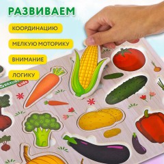 Рамка-вкладыш деревянная развивающая "Овощи", 22х30 см, BRAUBERG KIDS, 665255 - фото 12