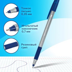 Ручки шариковые с грипом BRAUBERG "i-STICK POINT", НАБОР 6+2 ШТ., СИНИЕ, линия письма 0,35 мм, блистер, 144026 - фото 11