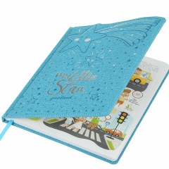 Дневник 1-4 класс 48 л., кожзам (твердая с поролоном), фигурный край, ЮНЛАНДИЯ, "Звездочки", 106933 - фото 2