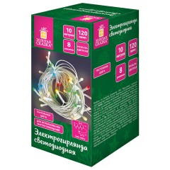 Электрогирлянда-нить комнатная 10 м, 120 LED, вид: "Стандарт", пастельная мультицветная, ЗОЛОТАЯ СКАЗКА, 592472 - фото 9