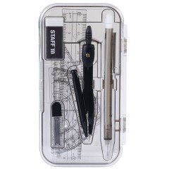 Готовальня STAFF "College" 9 предметов: циркуль 120 мм, чертежные принадлежности, механический карандаш, пластиковый пенал, 210863 - фото 9