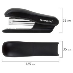 Степлер №24/6, 26/6 BRAUBERG "SX-39", до 25 листов, черный, 228590 - фото 4