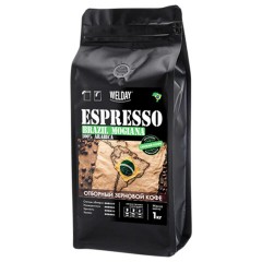 Кофе в зернах WELDAY (ВЭЛДЭЙ) "ESPRESSO БРАЗИЛИЯ МОЖИАНА" 1 кг, арабика 100%, 624400 - фото 2
