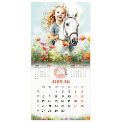 Календарь настенный перекидной 2026 г., BRAUBERG, 12 листов, 28,5х28,5 см, "Лошадка и девочка", 116937 - фото 7