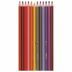 Карандаши цветные BIC "Evolution Stripes", 12 цветов, шестигранные, грифель 9505221 - фото 3