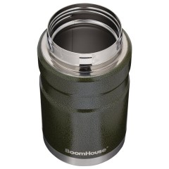 Термос 0,7 л для еды/напитков с широким горлом, BOOMHOUSE (БУМХАУС) RIBBED, нержавеющая сталь SUS304, оливковый, 700321 - фото 4