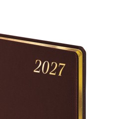 Ежедневник датированный 2027, БОЛЬШОЙ ФОРМАТ 210х297 мм, А4, BRAUBERG "Iguana", под кожу, коричневый, 118098 - фото 3