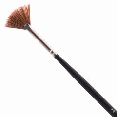 Кисть художественная профессиональная BRAUBERG ART CLASSIC, синтетика, мягкая, веерная, № 2, длинная ручка, 200948 - фото 3