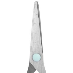 Ножницы BRAUBERG KIDS 130 мм, ручки мятные, закругленные лезвия с линейкой, 274062 - фото 4