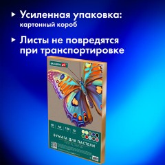 Бумага для пастели А4 в коробке, 40 листов, 10 цветов, 180 г/м2, BRAUBERG ART CLASSIC, 116349 - фото 6