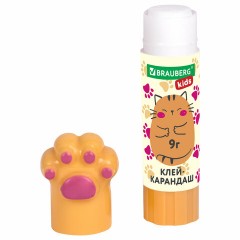 Клей-карандаш "Лапки" Cat Paw, 9 г, фигурный колпачок, 3 шт. на блистере, BRAUBERG KIDS, 271982 - фото 7