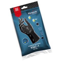 Перчатки латексные MANIPULA "КЩС-1", двухслойные, размер 10, XL (очень большой), черные, L-U-03/CG-942 - фото 2