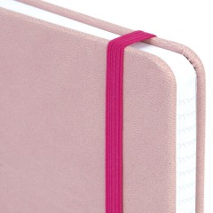 Блокнот А5 135x212 мм BRAUBERG "Edge", под кожу, резинка, держатель, 80 л., клетка, розовый, 117148 - фото 4