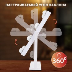 Зеркало для макияжа гримерное с подсветкой, 9 LED-ламп, 3 режима свечения, размер 25х30 см, работа от сети 220 V, цвет белый, BRABIX, 609335 - фото 16