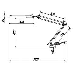 Настольная лампа светильник Дельта на струбцине, ЛЮМИНЕСЦЕНТНАЯ, цоколь 2G7, 11 Вт, серый - фото 6