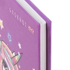 Блокнот А5 134х206 мм, 80 л., твердый, клетка, выборочный лак, ЮНЛАНДИЯ, "Единорог", 111616 - фото 4