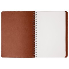 Бизнес-тетрадь на гребне А5 148x218 мм, BRAUBERG "Office PRO", под кожу, клетка, 80 л., коричневая, 111044 - фото 5