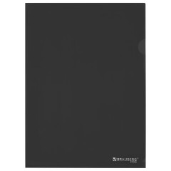 Папка-уголок прозрачная А4 BRAUBERG UNIVERSAL, черная, 0,10 мм, со штрихкодом, 273046 - фото 2