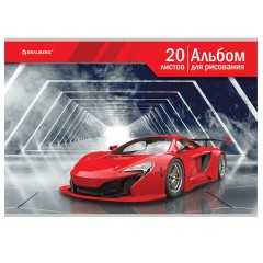 Альбом для рисования А4 20 л., скоба, обложка картон, BRAUBERG, 202х285 мм, "Автомир" (2 вида), 105604 - фото 2
