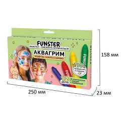 Аквагрим для лица и тела, 12 цветов (10 классических + золото + серебро), 10 трафаретов, FUNSTER (ФАНСТЕР), 192572 - фото 7