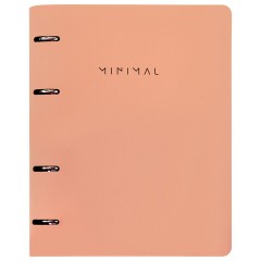 Тетрадь на кольцах А5, 175х215 мм, 120 л., под кожу, BRAUBERG VISTA, "Minimal", персиковый, 405214 - фото 3