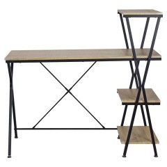 Стол на металлокаркасе BRABIX "LOFT CD-004", 1200х535х1110 мм, 3 полки, цвет дуб натуральный, 641220 - фото 3