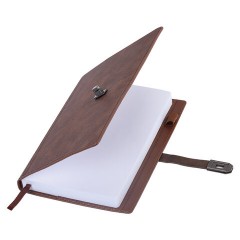 Ежедневник недатированный А5 152х220 мм BRAUBERG "Sirius", под кожу, застежка 160 л., коричневый, 116211 - фото 5