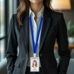 Бейдж вертикальный (85х54 мм) на 2 карты, с лентой 45 см, ЗАЩИТА ОТ ВЛАГИ И ПЫЛИ, BRAUBERG EXTRA, 238827 - фото 4