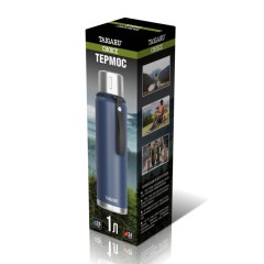 Термос 1 л TAIGARU (ТАЙГАРУ) CHOICE, нержавеющая сталь SUS316, крышка/кружка, ремешок, синий матовый, 700313 - фото 6