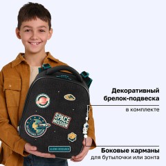 Ранец BRAUBERG PREMIUM, 2 отделения, с брелоком, "К звездам!", ЛАМПОЧКИ, 38х29х16 см, 270599 - фото 14