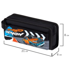 Пенал ЮНЛАНДИЯ ЮНИОР, 2 отделения, с ручкой, полиэстер, "Speed demon", 21х8х6 см, 273817 Пенал ЮНЛАНДИЯ ЮНИОР, 2 отделения, с ручкой, полиэстер, "Speed demon", 21х8х6 см, 273817 - фото 5