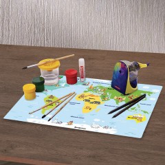 Настольное покрытие BRAUBERG KIDS, А3+, пластик, 46x33 см, "Кот-энтузиаст изучает Мир", 273619 Настольное покрытие BRAUBERG KIDS, А3+, пластик, 46x33 см, "Кот-энтузиаст изучает Мир", 273619 - фото 3