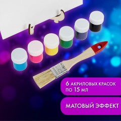 Набор отпечатки рук: холст 20х30 см, акрил 6 цветов, кисть + сертификат и подставка В ПОДАРОК! BRAUBERG HOBBY, 192529 - фото 10