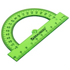 Транспортир пластиковый 10 см, 180 градусов, BRAUBERG, прозрачный, неоновый, ассорти, 210847 - фото 6