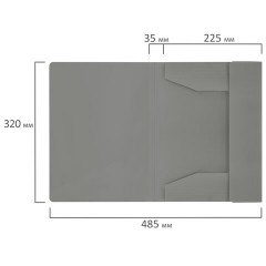 Папка на резинках А4 BRAUBERG PIXEL, серая, до 300 листов, 0,5 мм, 273041 - фото 8