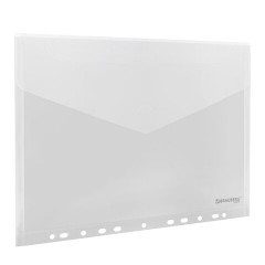 Папка-конверт с перфорацией А4, BRAUBERG "UNIVERSAL", КОМПЛЕКТ 10 шт., прозрачная, 0,15 мм, 273078 - фото 2