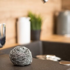 Губка (мочалка) металлическая, спиральная, 40 г, МЕГА, для посуды, гриля, плиты, YORK, 002030 - фото 4