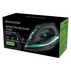 Утюг паровой BRASSON (БРАССОН) SI-2550, 2400 Вт, керамика, автоотключение, антикапля, ШНУР 2,8 м, самоочистка, графит/бирюзовый, 458309 - фото 12