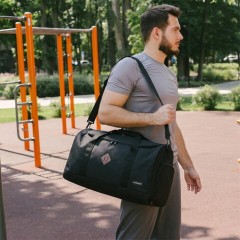 Сумка спортивная HEIKKI MOVE RENOWNED (ХЕЙКИ), отделение для обуви, черная, 28x51x26 см, 273909 - фото 13