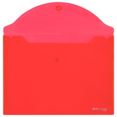 Папка-конверт с кнопкой прозрачная МАЛОГО ФОРМАТА, А5, BRAUBERG "UNIVERSAL", красная, 0,15 мм, 273068 - фото 3