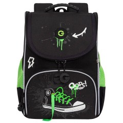 Ранец GRIZZLY анатомическая спинка, с мешком для обуви, для мальчиков, "SNEAKER", черный, 33х25х13 см, RAm-585-8/1 Ранец GRIZZLY анатомическая спинка, с мешком для обуви, для мальчиков, "SNEAKER", черный, 33х25х13 см, RAm-585-8/1 - фото 2