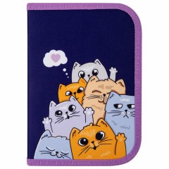 Пенал ПИФАГОР, 1 отделение, 1 откидная планка, полиэстер, 19х13 см, "Cats greetings", 272291 Пенал ПИФАГОР, 1 отделение, 1 откидная планка, полиэстер, 19х13 см, "Cats greetings", 272291 - фото 2