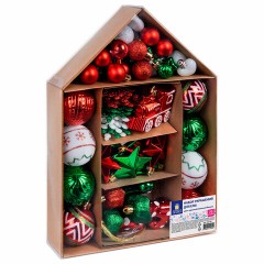 Шары ёлочные НАБОР 73 предмета, "Fairy House", красный/зеленый/белый, пластик, ЗОЛОТАЯ СКАЗКА, 592181 Шары ёлочные НАБОР 73 предмета, "Fairy House", красный/зеленый/белый, пластик, ЗОЛОТАЯ СКАЗКА, 592181 - фото 22