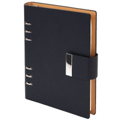 Ежедневник на кольцах в наборе с ручкой А5, 165x229 мм, BRAUBERG "Lux", под кожу, 100 листов, черный, 116856 - фото 2