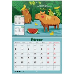 Календарь-планер настенный перекидной на 2026 г., BRAUBERG, 12 листов, 29,5х21,3 см, "Капибара", 116953 - фото 11