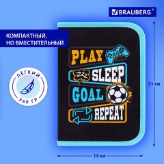 Пенал BRAUBERG с наполнением, 1 отделение, 1 откидная планка, 24 предмета, 21х14 см, "Play sleep repeat", 272353 Пенал BRAUBERG с наполнением, 1 отделение, 1 откидная планка, 24 предмета, 21х14 см, "Play sleep repeat", 272353 - фото 14